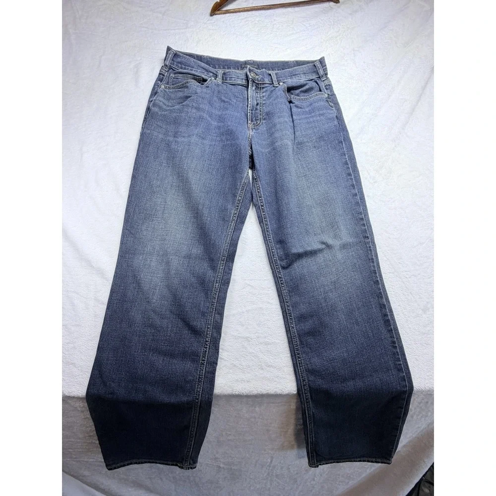 Silver Jeans Co Men's Eddie 34x34 (Fits 37x33) Straight Leg Blue Medium Wash